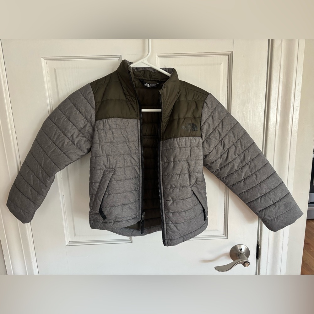 The North Face Dark Green and Gray lightweight puffer